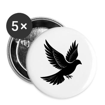 Fliegende Taube - Buttons groß 56 mm (5er Pack) - Weiß - Vorne