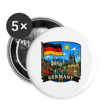 Deutschlands Nationales Denkmal-Denkmal-Aufkleber - Buttons groß 56 mm (5er Pack) - Weiß - Vorne