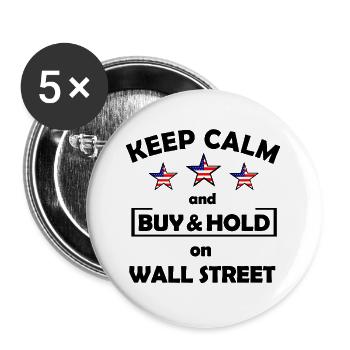 Drei Sterne mit US-Flagge Wall Street - Buttons groß 56 mm (5er Pack) - Weiß - Vorne