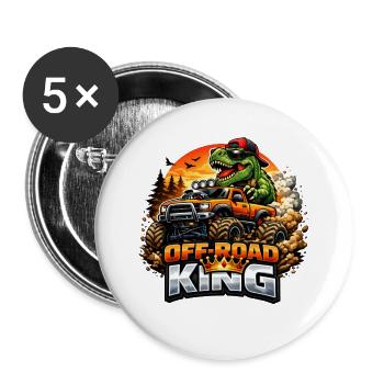 Offroad King Dino - Buttons large 2.2''/56 mm (5-pack) - white - Front