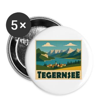 Tegernsee Minimal - Buttons groß 56 mm (5er Pack) - Weiß - Vorne