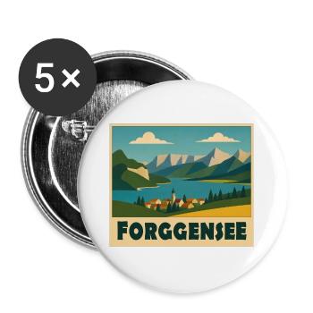 Forggensee Minimal - Buttons large 2.2''/56 mm (5-pack) - white - Front