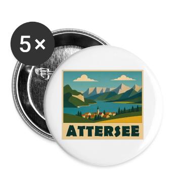 Attersee Minimal - Buttons groß 56 mm (5er Pack) - Weiß - Vorne