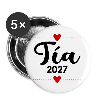 Spanische Tante 2027 - Buttons groß 56 mm (5er Pack) - Weiß - Vorne
