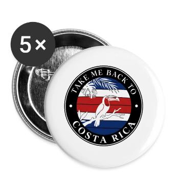 Take Me Back to Costa Rica Tukan - Buttons groß 56 mm (5er Pack) - Weiß - Vorne
