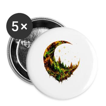 Moon Forest - Buttons groß 56 mm (5er Pack) - Weiß - Vorne