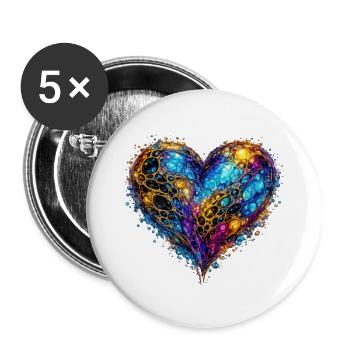Celestial Heart  - Buttons large 2.2''/56 mm (5-pack) - white - Front