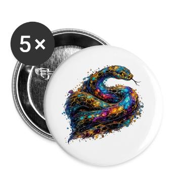 Celestial Serpent - Buttons large 2.2''/56 mm (5-pack) - white - Front