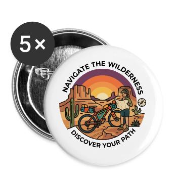 Navigieren Sie durch das Wilderness Bikepacking Karten-Shirt - Buttons groß 56 mm (5er Pack) - Weiß - Vorne