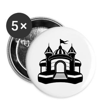 Aufblasbare Hüpfburg - Buttons groß 56 mm (5er Pack) - Weiß - Vorne