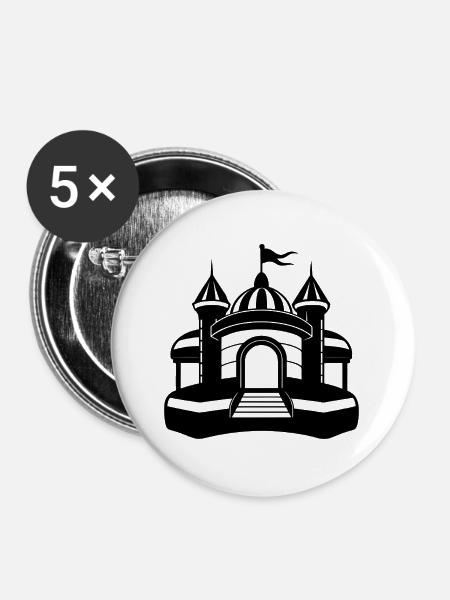Aufblasbare Hüpfburg - Buttons groß 56 mm (5er Pack) - Weiß
