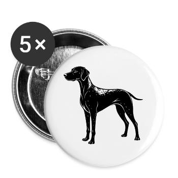 Deutscher Kurzhaar-Pointer - Buttons groß 56 mm (5er Pack) - Weiß - Vorne