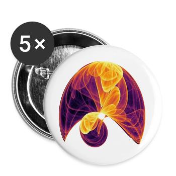 Sonnenblüte – Mathe Kunst - Buttons groß 56 mm (5er Pack) - Weiß - Vorne