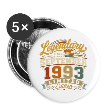 Legendary since September 1993 Vintage Gift - Buttons large 2.2''/56 mm (5-pack) - white - Front