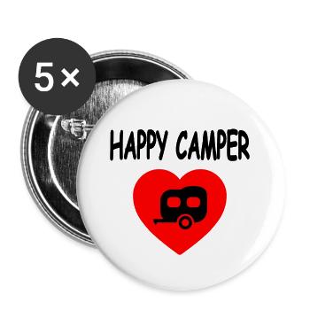 Camper - Buttons groß 56 mm (5er Pack) - Weiß - Vorne