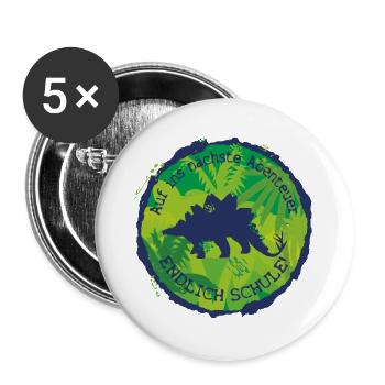 Stegosaurus Adventure Finally School – Schoolchild - Buttons large 2.2''/56 mm (5-pack) - white - Front