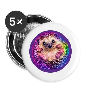 Rainbow hedgehog - Buttons large 2.2''/56 mm (5-pack) - white - Front