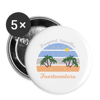 Frequent Traveler Fuerteventura Retro - Buttons groß 56 mm (5er Pack) - Weiß - Vorne