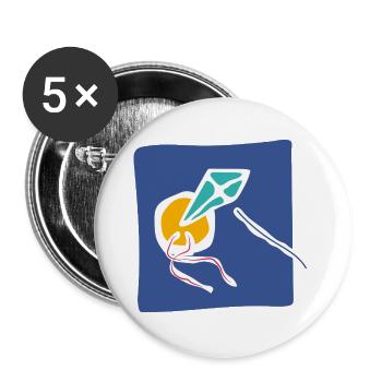 Kite in the Sky – Minimalist Art - Buttons large 2.2''/56 mm (5-pack) - white - Front