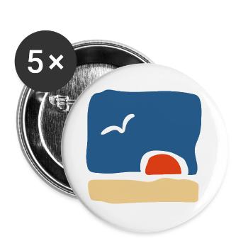 Bird at Sunset – Minimalist Art - Buttons large 2.2''/56 mm (5-pack) - white - Front