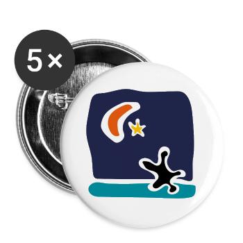 Mediterranean solidarity – Tribute to migrants - Buttons large 2.2''/56 mm (5-pack) - white - Front