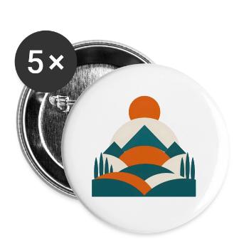 Minimalist Geo Landscape Design - Buttons large 2.2''/56 mm (5-pack) - white - Front
