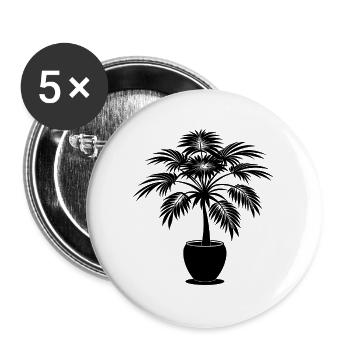 Palm Plant - Buttons large 2.2''/56 mm (5-pack) - white - Front