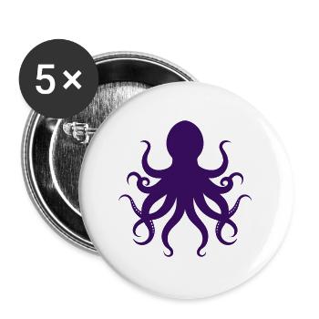 Octopus - Buttons large 2.2''/56 mm (5-pack) - white - Front