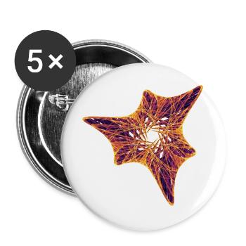 Starflame - Chaos Art - Buttons large 2.2''/56 mm (5-pack) - white - Front