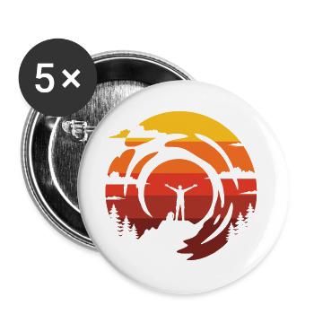 Gebirge - Buttons groß 56 mm (5er Pack) - Weiß - Vorne