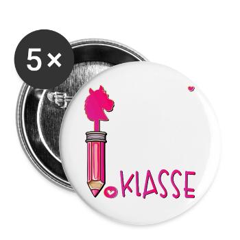 School Enrollment School Child Hobby Horsing - Buttons large 2.2''/56 mm (5-pack) - white - Front