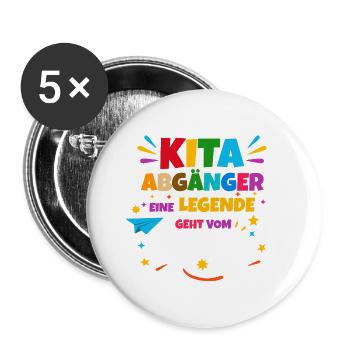 Kita Abgaenger - Buttons groß 56 mm (5er Pack) - Weiß - Vorne