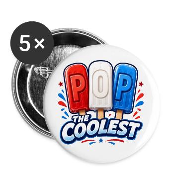 Funny grandpa, the coolest dad - Buttons large 2.2''/56 mm (5-pack) - white - Front