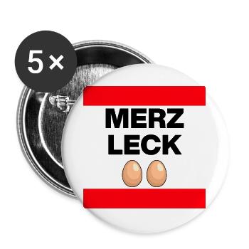 MRZ LCK EIER, Humor, MÄRZ LECK EIER, Mehrzweckeier - Buttons groß 56 mm (5er Pack) - Weiß - Vorne