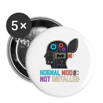Normal Mode Not Installed – Geek Robot IT - Buttons groß 56 mm (5er Pack) - Weiß - Vorne