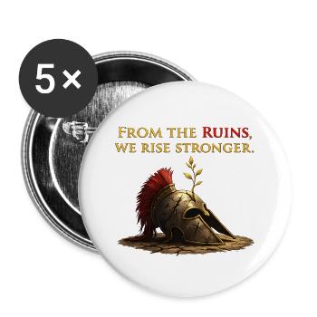 From The Ruins We Rise Stronger Spartan Gym Shirt - Buttons large 2.2''/56 mm (5-pack) - white - Front