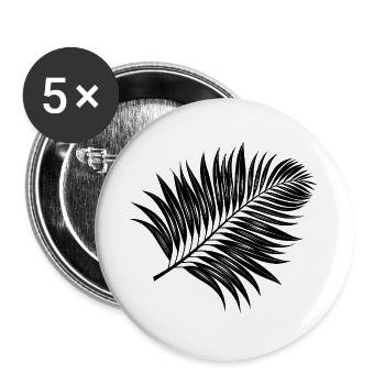 Tropical Palm Leaf - Buttons large 2.2''/56 mm (5-pack) - white - Front