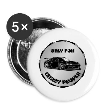 Only for Crazy Car People - Buttons large 2.2''/56 mm (5-pack) - white - Front