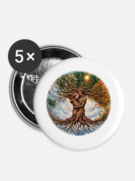 Circle Of Life - Buttons groß 56 mm (5er Pack) - Weiß