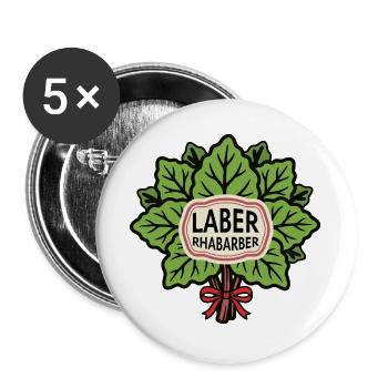 Rhabarber Laber Blätter Bouquet - Buttons groß 56 mm (5er Pack) - Weiß - Vorne