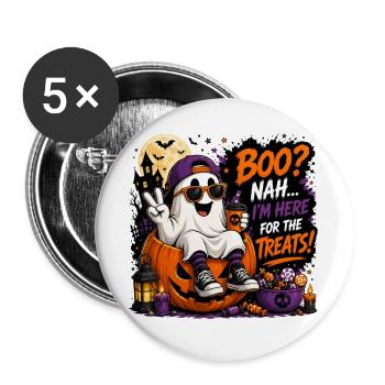 Halloween cute ghost - Buttons large 2.2''/56 mm (5-pack) - white - Front