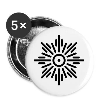 Aztec sun - Buttons large 2.2''/56 mm (5-pack) - white - Front