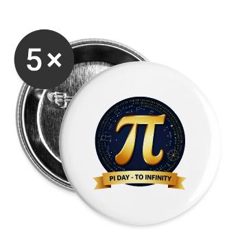 Pi Day to Infinity Emblem - Buttons large 2.2''/56 mm (5-pack) - white - Front