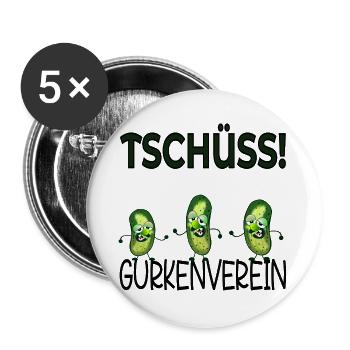 Abschied Kollegen Gurkenverein - Buttons groß 56 mm (5er Pack) - Weiß - Vorne