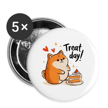 Treat Day! - Buttons large 2.2''/56 mm (5-pack) - white - Front