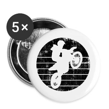 motocross riders - Buttons large 2.2''/56 mm (5-pack) - white - Front