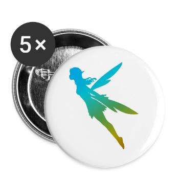 Gradient fairy with wings - Buttons large 2.2''/56 mm (5-pack) - white - Front