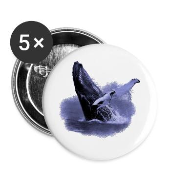 Humpback whale in the sea - Buttons large 2.2''/56 mm (5-pack) - white - Front