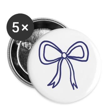 Minimal Ribbon Bow Line Art - Buttons large 2.2''/56 mm (5-pack) - white - Front