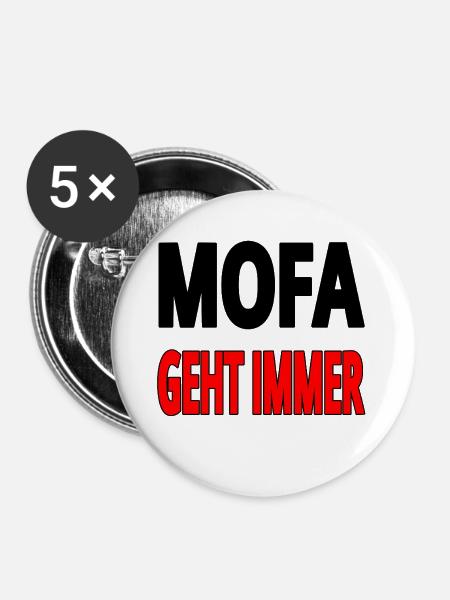 Mofa - Buttons groß 56 mm (5er Pack) - Weiß